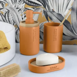 Set di accessori bagno Purebamboo Giallo senape