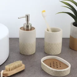 Set di accessori da bagno incisi Casabianca Naturale