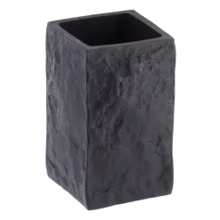 Set di accessori per il bagno effetto pietra Nero