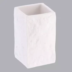 Set di accessori per il bagno effetto pietra Bianco