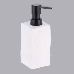 Set di accessori per il bagno effetto pietra Bianco