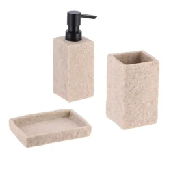 Set di accessori per il bagno effetto pietra Naturale