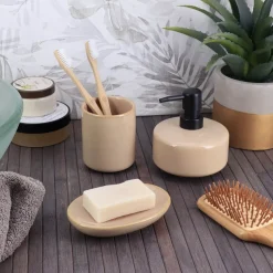 Set di accessori per il bagno gres laccato Season color Beige
