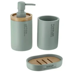 Set di accessori per il bagno Purebamboo Verde eucalipto