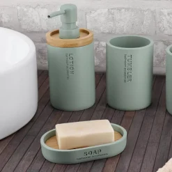 Set di accessori per il bagno Purebamboo Verde eucalipto