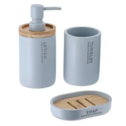 Set di accessori per il bagno Purebamboo Azzurro