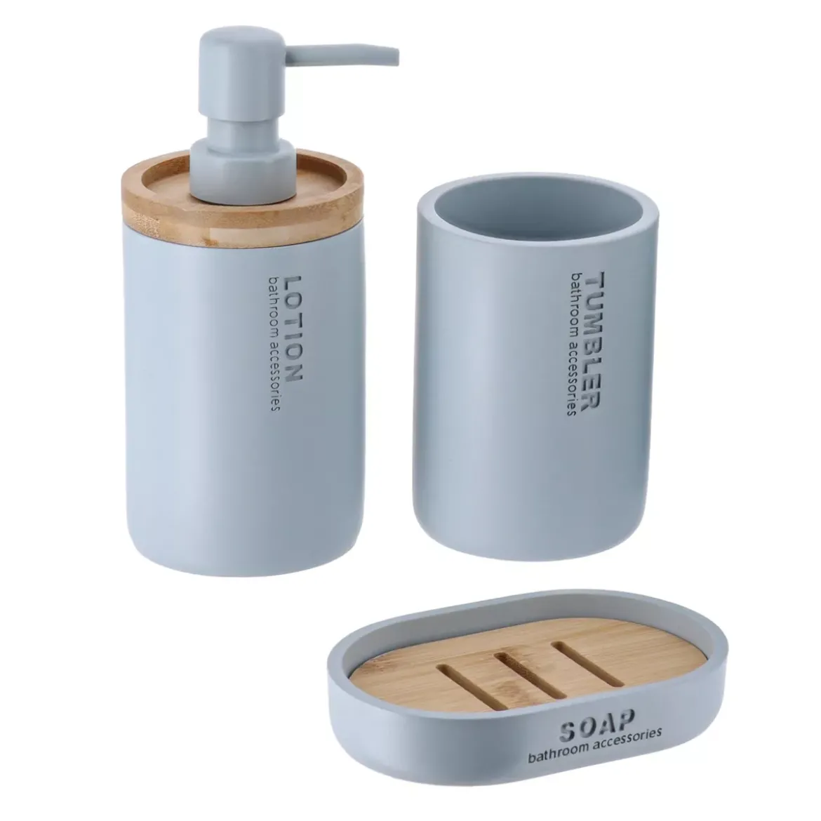 Set di accessori per il bagno Purebamboo Azzurro