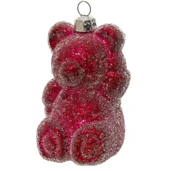 Set di 2 addobbi natalizi da appendere (H8 cm) Orsetto in zucchero Rosso
