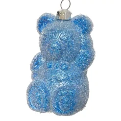 Set di 2 addobbi natalizi da appendere (H9 cm) Orsetto di zucchero Blu