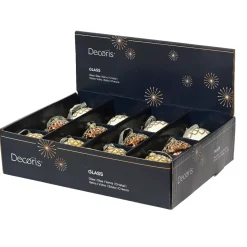 Set di 12 addobbi natalizi da appendere in vetro (H9 cm) Ghianda forestale Marrone Caffè