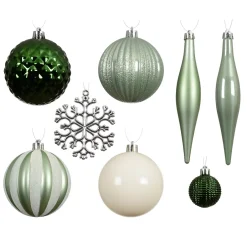 Set di addobbi per albero di Natale Christmas Verde matcha e bianco lana