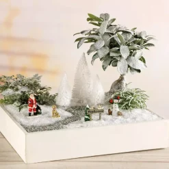 Set di 9 alberi Bianco per la creazione di un villaggio