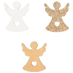 Set di 24 angeli traforati in legno da spargere