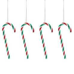 Set di 4 bastoncini di zucchero (H12 cm) Confetteria Verde e Rosso