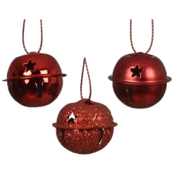 Set di 12 campanelle da appendere (D3 cm) Christmas Stars Rosso