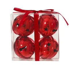 Set di 4 campanelle in metallo (D11 cm) Christmas Nova Rosso