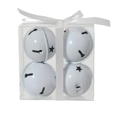 Set di 4 campanelle in metallo (D11 cm) Christmas Nova Bianco