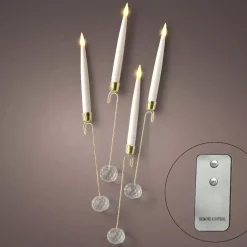 Set di 10 candele a pile (15 cm) Crystal bianco caldo