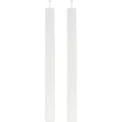 Set di 2 candele a stelo (H25 cm) Candeliere Bianco ghiacciato