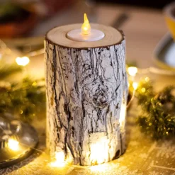 Set di 3 candele LED Foresta Bianco caldo