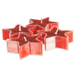Set di 4 candele Stelle Rosso