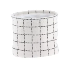 Set di 3 cestini portaoggetti (17 cm) Quadretti Bianco