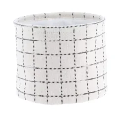Set di 3 cestini portaoggetti (17 cm) Quadretti Bianco