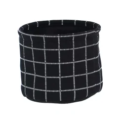 Set di 3 cestini portaoggetti (17 cm) Quadretti Nero