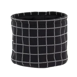 Set di 3 cestini portaoggetti (17 cm) Quadretti Nero