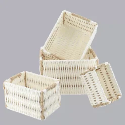 Set di 4 cestini portaoggetti Paper Bianco