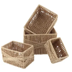 Set di 4 cestini portaoggetti (21 x 14 cm) Paper Naturale
