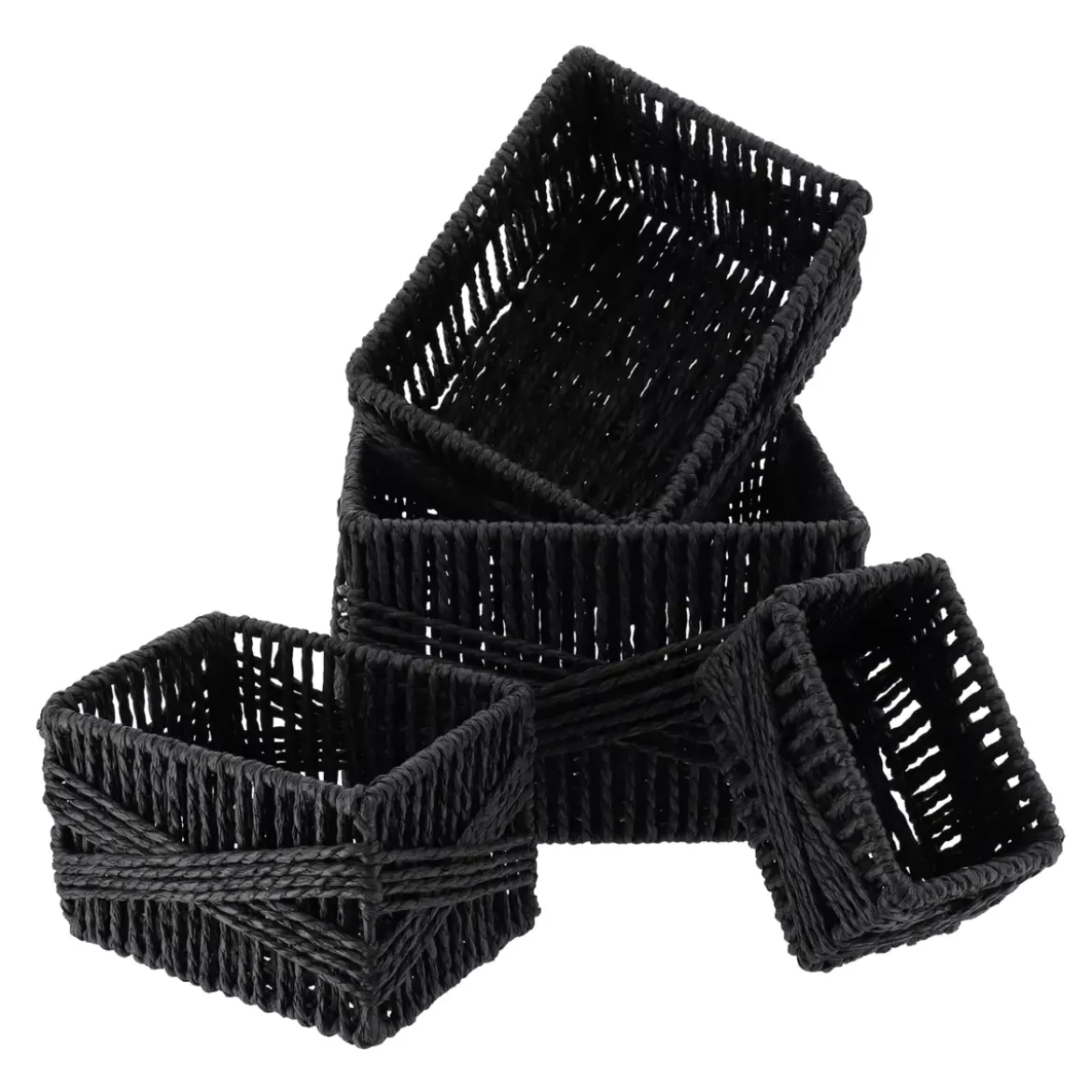 Set di 4 cestini portaoggetti (21 x 14 cm) Paper Nero