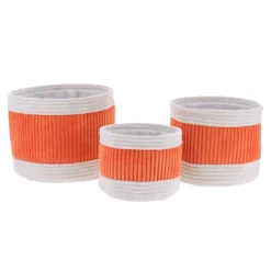 Set di 3 cesti portaoggetti in velluto (H20 cm) Boho-chic Terracotta