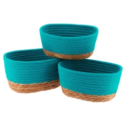 Set di 3 cesti portaoggetti Timeless Verde caraibi