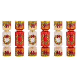 Set di 6 crackers natalizi Festività Rosso e Bianco