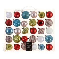 Set di decorazioni di Natale Blu, bianco, rosso, rosa