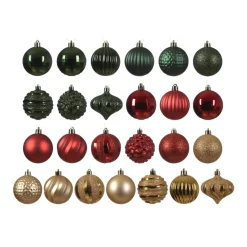 Set di decorazioni di Natale Verde, rosso e oro