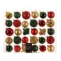 Set di decorazioni di Natale Verde, rosso e oro