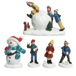 Set di figurine e accessori nella neve per villaggio