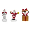 Set di 3 figurine per villaggio (H7 cm) Babbo Natale Pazzo