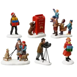 Set di 6 Figurine per villaggio (H7,5 cm) Personaggi in città