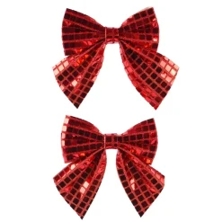 Set di 2 fiocchi di Natale (H13 cm) Disco Rosso