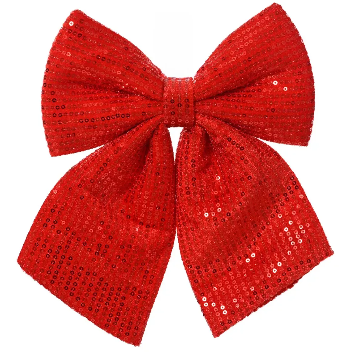 Set di 2 fiocchi di Natale (H13 cm) Paillettes Rosso