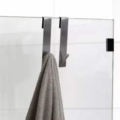 Set di 2 ganci speciale parete doccia (H18cm) Cromo