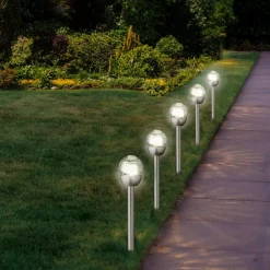 Set di 6 lampade da giardino solari (24.5 cm) Bianco caldo