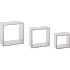 Set di 3 mensole Cube Bianco Modello piccolo