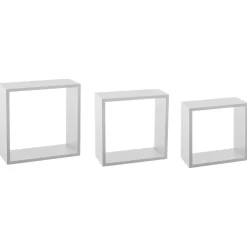 Set di 3 mensole Cube Bianco Modello grande