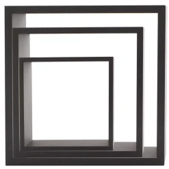 Set di 3 mensole Cube Nero Modello piccolo