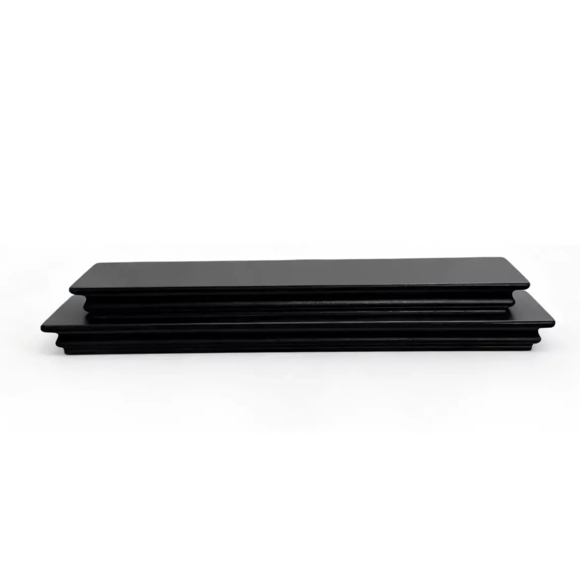 Set di 2 mensole in legno da parete (L70 cm) Jaspery Nero