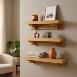 Set di 3 mensole in legno (L60-50-40 cm) Jaipur Legno scuro